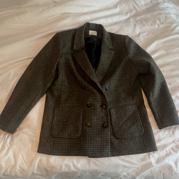 Sezane Houndstooth Blazer in Brown and Blue - Picture 4 of 7